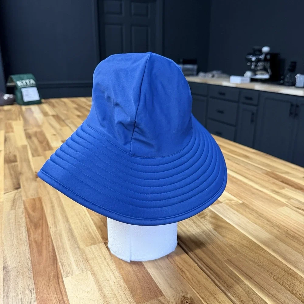 RuffleButts Navy Blue UPF 50+ sun protective swim hat  Size 3T-5